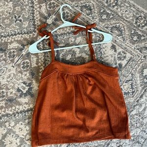 Madewell Tie Tank in Rust, S